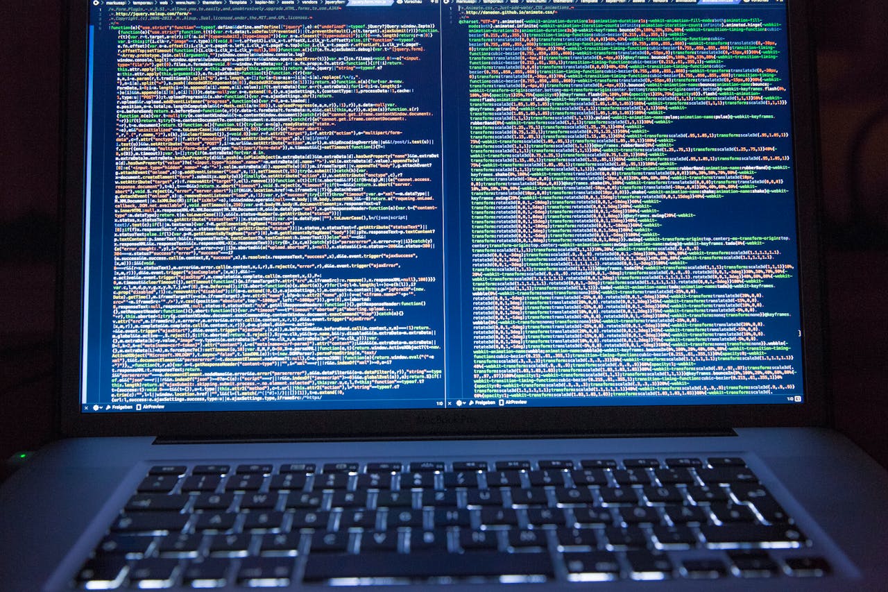 pexels-photo-177598 Black Laptop Computer Turned on Showing Computer Codes